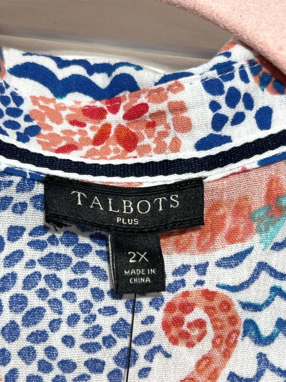NWT Talbot Women's Blue Cotton Seahorse Crinkle Beach Shirt Dress Size 2X 3453 - Picture 9 of 14